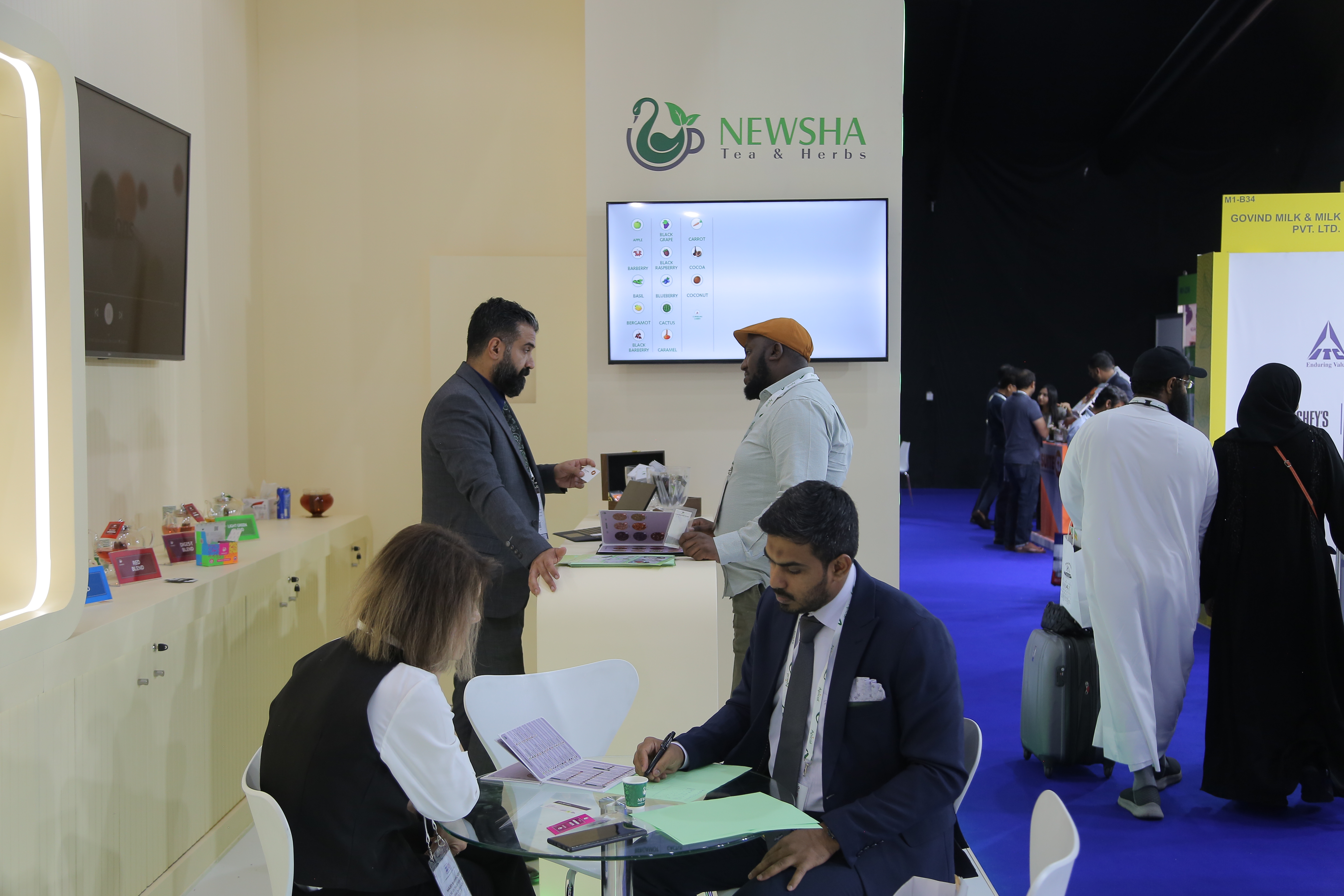 Newsha team showcasing innovative products at Gulfood 2025