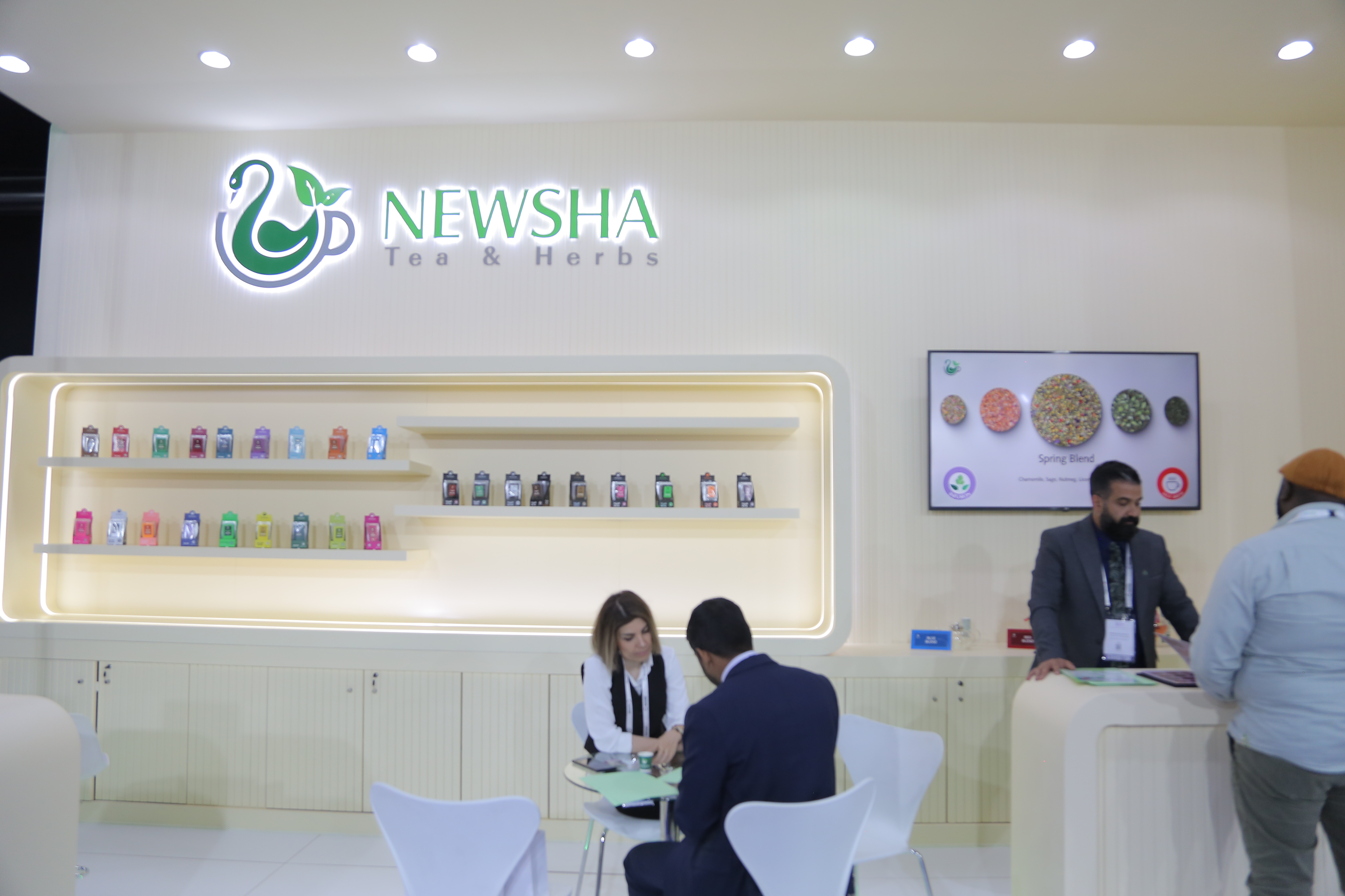 Newsha team showcasing innovative products at Gulfood 2025