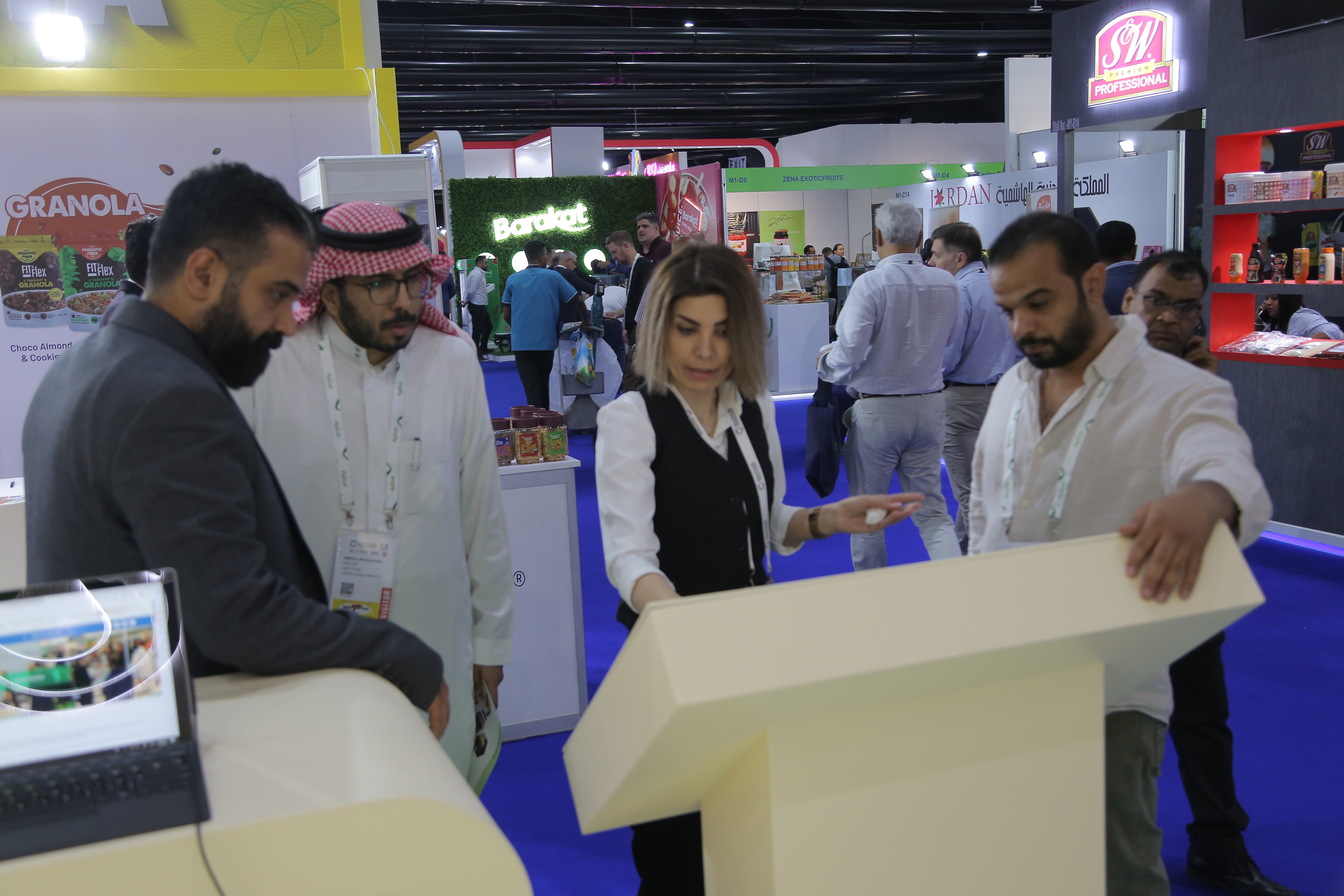 Newsha team showcasing innovative products at Gulfood 2025